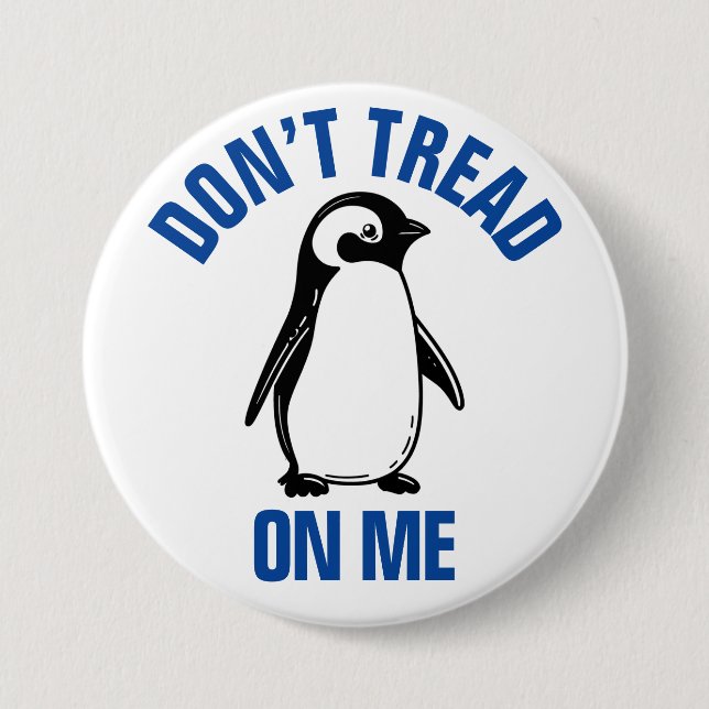 Funny Political Meme Penguin Tariff Button (Front)