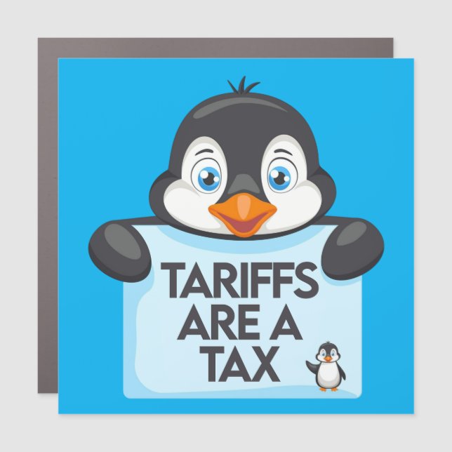 Funny Political Meme Penguin Tariff Car Magnet (Front)