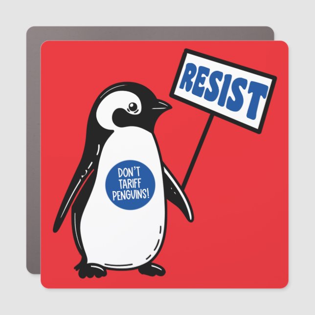 Funny Political Meme Penguin Tariff Car Magnet (Front)