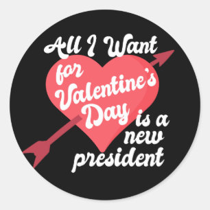 Funny Political Valentine's Day Anti Trump Classic Round Sticker