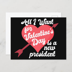 Funny Political Valentine's Day Anti Trump Postcard