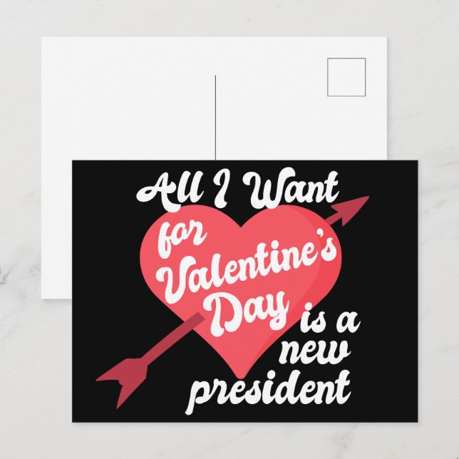 Funny Political Valentine's Day Anti Trump Postcard (Front/Back)