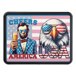 Funny Political Yard Sign Drinkin Lincoln 'Merica Hitch Cover