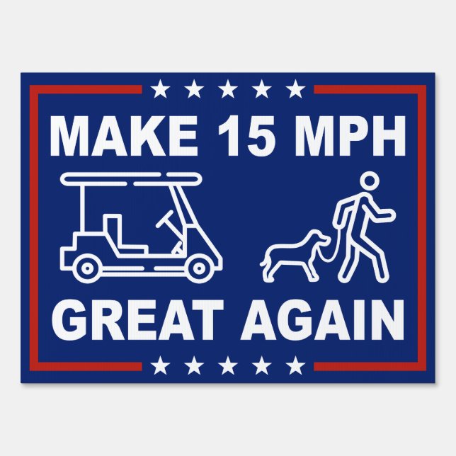 Funny Political Yard Sign Peachtree City Golfcart (Front)