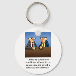 Funny Politics and Drinking Cartoon Gift! Keychain