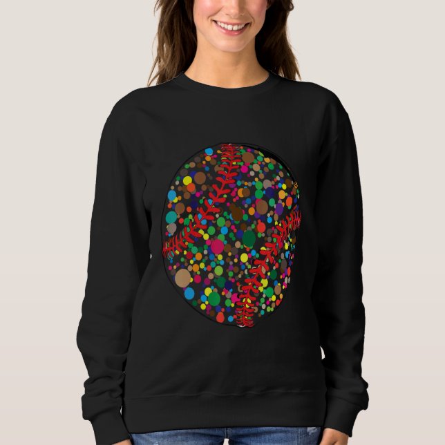 Funny Polka Dot Baseball Lover Player Internationa Sweatshirt (Front)