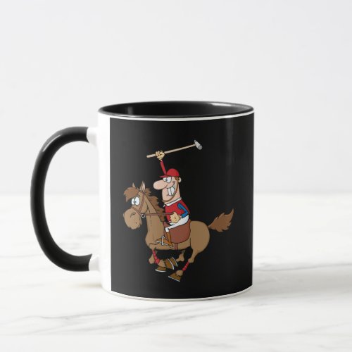 Funny Polo racing horse cartoon Mug