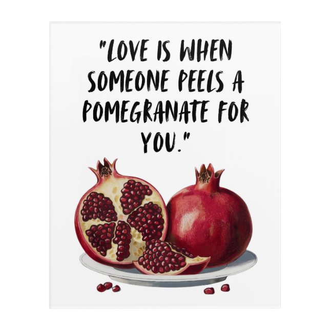 Funny Pomegranate Wall Art, Love Wall Art (Front)
