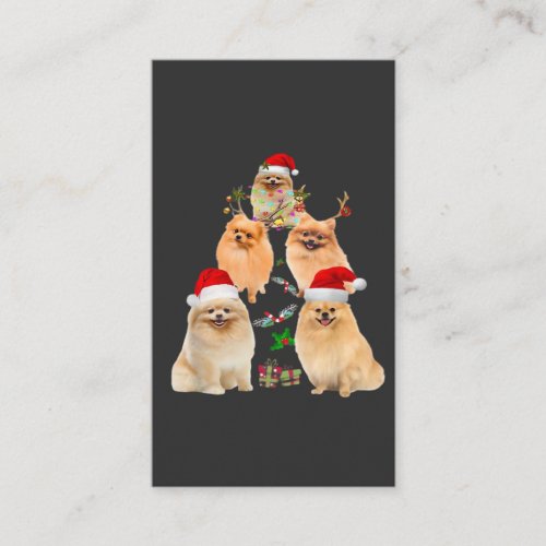 Funny Pomeranian Christmas Tree Decor Ornament Cos Business Card