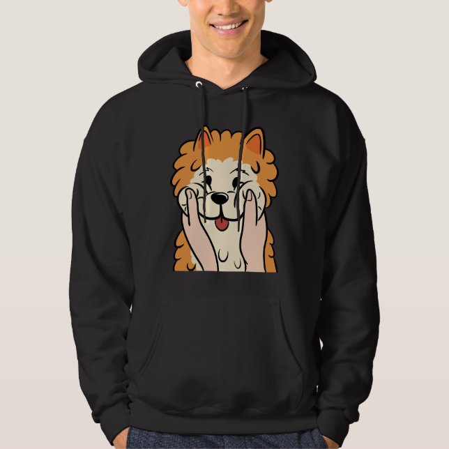 Funny Pomeranian Chubby Cheeks Hoodie (Front)