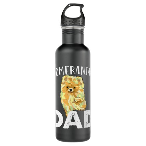 Funny Pomeranian Dad Cute Love Dogs Gifts Men Fath Stainless Steel Water Bottle