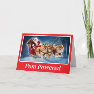 Funny Pomeranian Reindeer Christmas Card