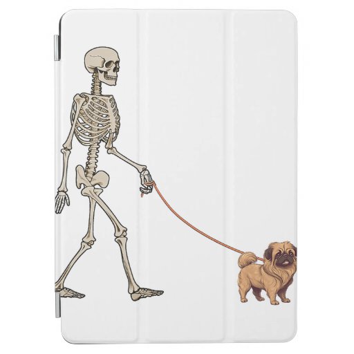 Funny Pomsky Skeleton Dog Walking Halloween V-Neck iPad Air Cover