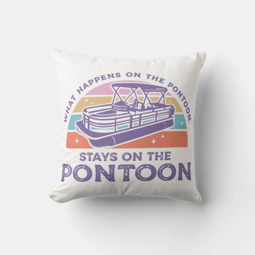 Funny Pontoon Saying Throw Pillow