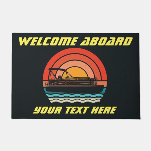 Funny Pontoon Welcome Party Summer Boating Vintage Doormat