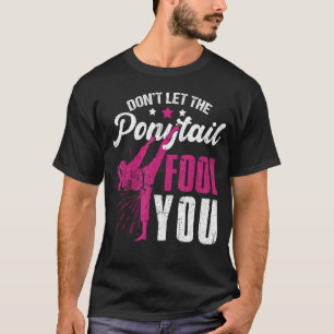 Funny Ponytail Girl Karate Taekwondo Judo Kickboxi T-Shirt