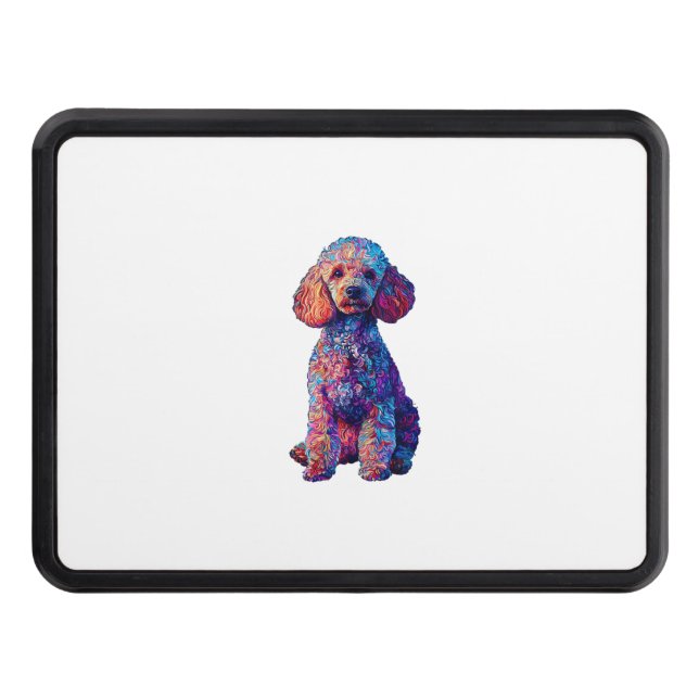 Funny Poodle Animal Lover Dogs Graphic Cute Dog Ow Hitch Cover (Front)