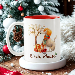 Funny Poodle Christmas Mug – Birch, Please