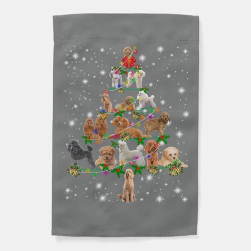 Funny Poodle Christmas Tree Decor Ornament Costume Garden Flag