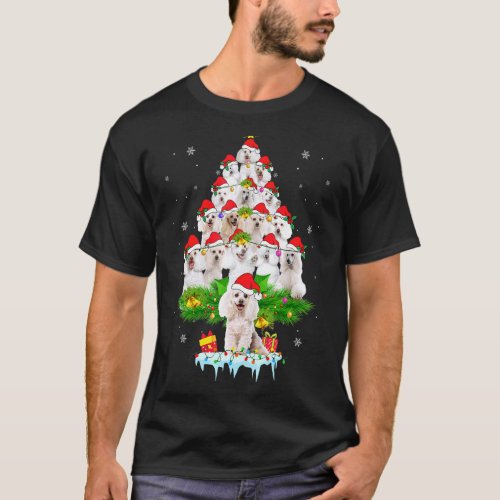 Funny Poodle Christmas Tree Ornament Decor Costume T-Shirt