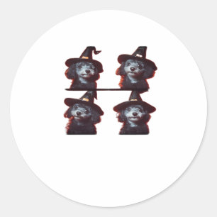 Funny Poodle Halloween Costume � Cute Dog Photoboo Classic Round Sticker