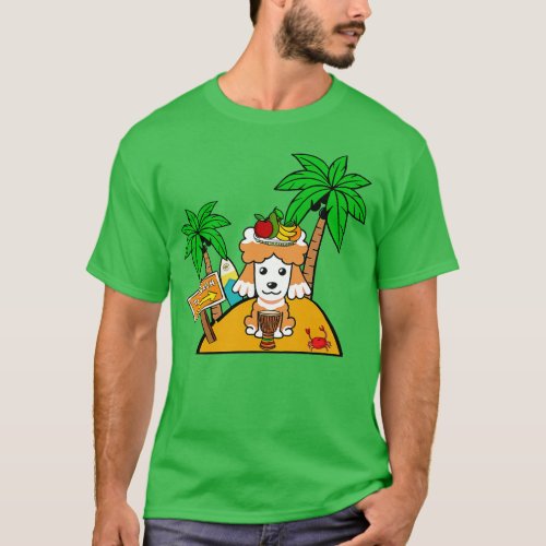 Funny poodle is on a deserted island T_Shirt