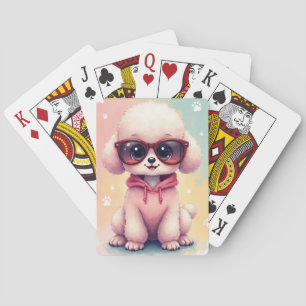 Funny Poodle Kawaii Dog Poker Cards