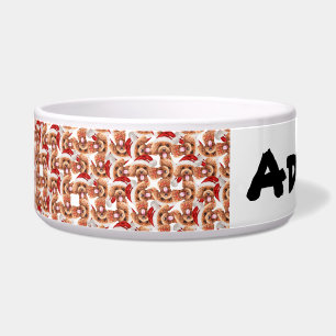 Funny Poodle Name Christmas Pattern Bowl