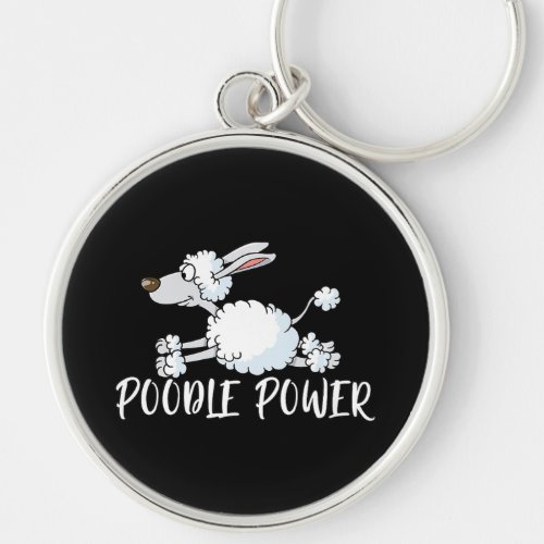 Funny Poodle Power Dog  Keychain