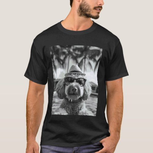 Funny Poodle Selfie Dog Summer Vacation T-Shirt