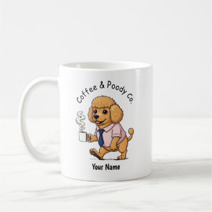 Funny Poodle Toy Dog Business Suit Coffee  Mug