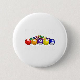 Funny Pool Art For Men Women Billiards Lover Pool Button