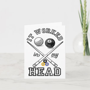 Funny Pool Art For Men Women Billiards Lover Pool Card