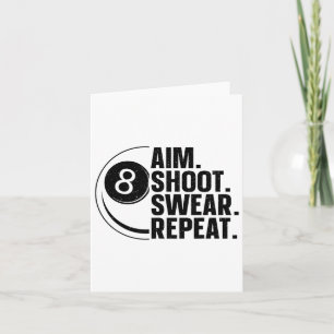 Funny Pool Art For Men Women Billiards Lover Pool Card