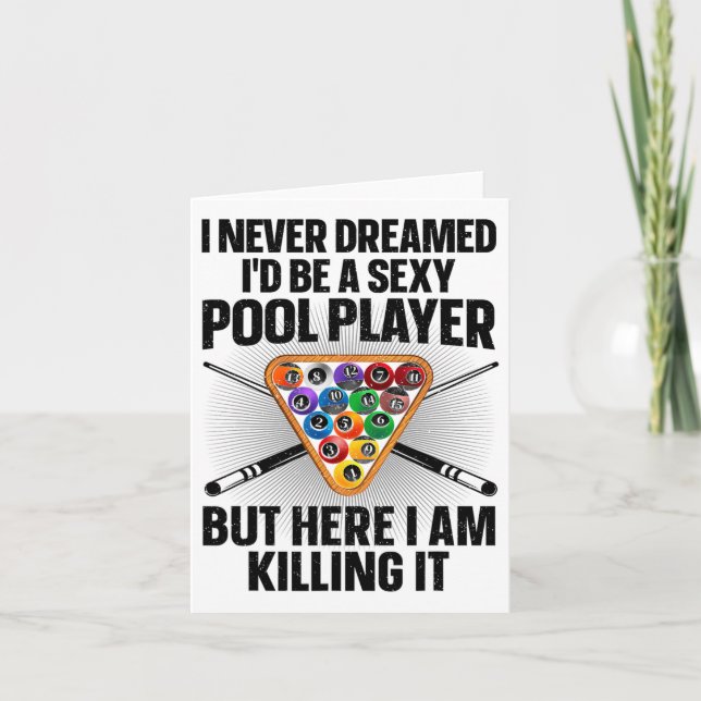 Funny Pool Art For Men Women Billiards Lover Pool  Card (Front)