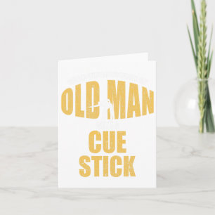 Funny Pool Billiard Player Snooker Old Man With A  Card
