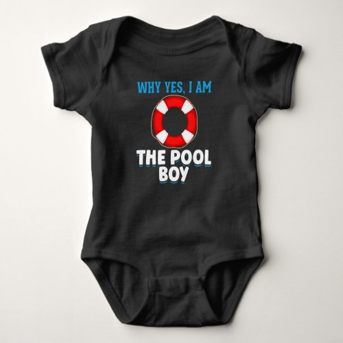 Funny Pool Boy Swimmer Humor Baby Bodysuit