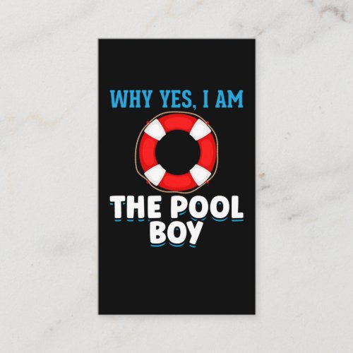 Funny Pool Boy Swimmer Humor Business Card