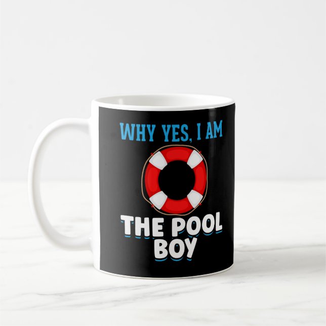 Funny Pool Boy Swimmer Humor Coffee Mug (Left)