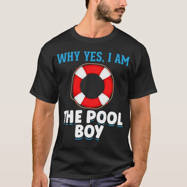Funny Pool Boy Swimmer Humor T-Shirt (Front)