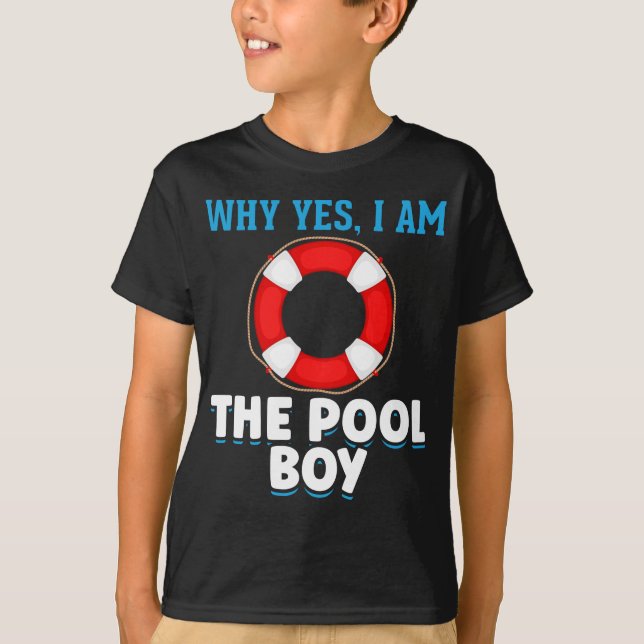 Funny Pool Boy Swimmer Humor T-Shirt (Front)