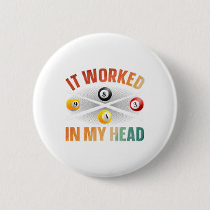Funny Pool Design For Men Women Billiards Lover Po Button