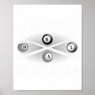 Funny Pool Design For Men Women Billiards Lover Po Poster