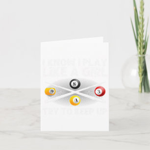 Funny Pool Design For Women Girls Billiards Pool P Card