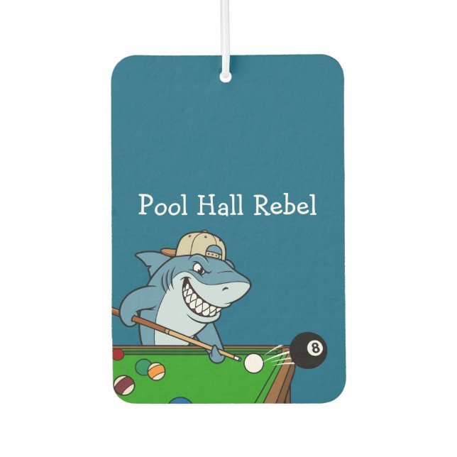 Funny Pool Hall Rebel Billiards Men's Car Air Freshener (Front)
