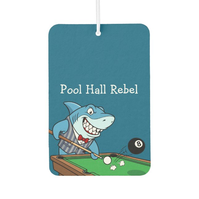 Funny Pool Hall Rebel Billiards Theme Men's Car Air Freshener (Front)