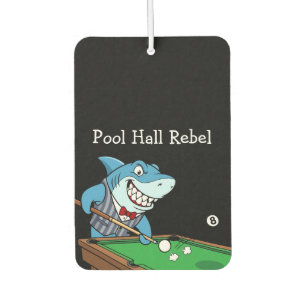 Funny Pool Hall Rebel Billiards Theme Men's Car Air Freshener