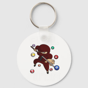 Funny Pool Ninja Cute Pocket Billiards Boys Girls Keychain