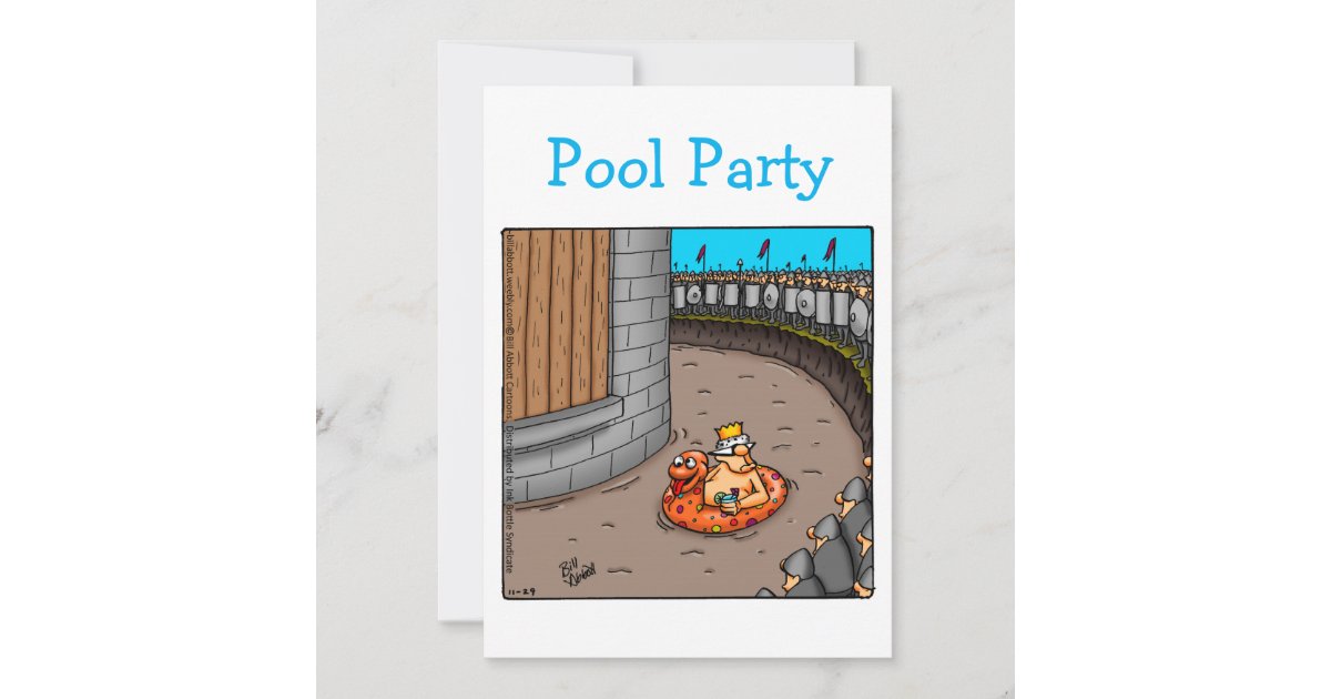 Funny Pool Party Invitation Zazzle