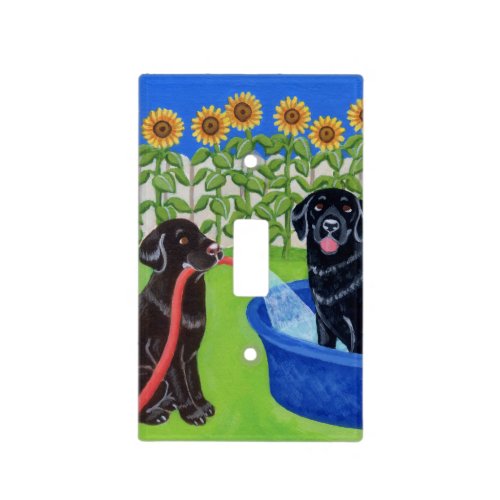 Funny Pool Party Labradors Light Switch Cover